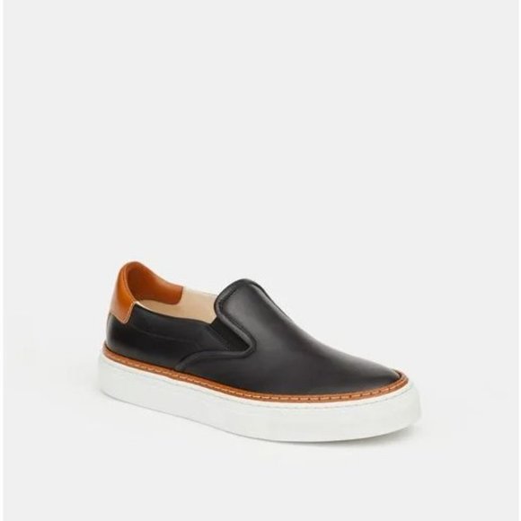 LAFAYETTE 148 NEW YORK Ladies Black Nappa Leather Slip On Sneaker EU 37 …